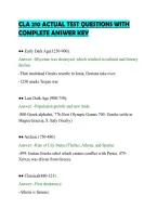 CLA 210 ACTUAL TEST QUESTIONS WITH&NewLine;COMPLETE ANSWER KEY
