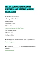 CLA 210 COMPREHENSIVE EXAM&NewLine;QUESTIONS AND CORRECT ANSWERS&NewLine;STUDY GUIDE
