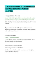 CLA 210 NCSU COMPLETE EXAMINATION&NewLine;TEST QUESTIONS WITH VERIFIED&NewLine;SOLUTIONS&NewLine;
