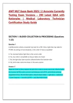 AMT MLT Exam 2025 &ndash; Medical Laboratory Technician Certification &vert; 200 Practice Q&A with Detailed Rationales &vert; Complete Study Guide