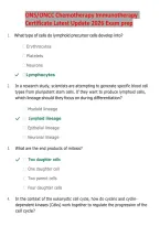 ONS&sol;ONCC Chemotherapy Immunotherapy Certificate Latest Update 2026 Exam Prep &vert; Cell Cycle & Hematopoiesis Foundations &vert; Complete Review
