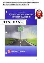 Test Bank For  Ethical Obligations and Decision Making in Accounting&colon; Text and Cases  6th Edition by Steven M&period; Mintz&comma; Chapter 1-8 Latest  Upload&period;
