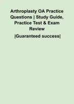 Arthroplasty OA Practice Questions &vert; Study Guide&comma; Practice Test & Exam Review&NewLine;&NewLine;