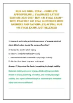 NUR 445 FINAL EXAM &mdash;COMPLETE APPROVED&comma;WELL EVALUATED LATEST EDITION &lpar;2026-2027&rpar; NUR 445 FINAL EXAM&ast;&ast; WITH PRACTICE 200 REAL QUESTIONS WITH ANSWERS AND RATIONALES&vert; ACTUAL NUR 445 FINAL EXAM&vert; JUST RELEASED