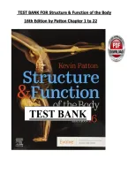 Test Bank For Structure & Function of the Body 16th Edition by Kevin T&period; Patton Chapters 1-22&period;