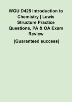 WGU D425 Introduction to Chemistry &vert; Lewis Structure Practice Questions&comma; PA & OA Exam Review