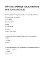 STATE FARM ESTIMATICS ACTUAL QUESTIONS&NewLine;WITH VERIFIED SOLUTIONS&NewLine;