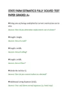 STATE FARM ESTIMATICS FULLY SOLVED TEST&NewLine;PAPER GRADED A&plus;