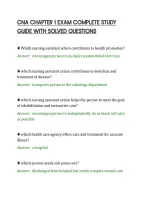 CNA CHAPTER 1 EXAM COMPLETE STUDY&NewLine;GUIDE WITH SOLVED QUESTIONS