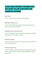 STATE FARM PROPERTY EXAMINATION&NewLine;TEST BANK SOLVED QUESTIONS AND&NewLine;COMPLETE ANSWERS