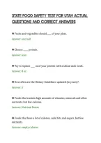 STATE FOOD SAFETY TEST FOR UTAH ACTUAL&NewLine;QUESTIONS AND CORRECT ANSWERS