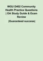 WGU D402 Community Health Practice Questions &vert; OA Study Guide & Exam Review