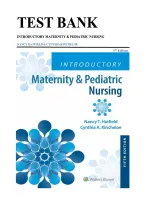 Test bank for Introductory Maternity & Pediatric Nursing 6th Edition Author&lpar;s&rpar; Nancy T&period; Hatfield&semi; Cynthia A&period; Kincheloe&period; All Chapters Covered
