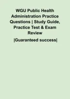 WGU Public Health Administration Practice Questions &vert; Study Guide&comma; Practice Test & Exam Review