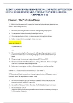 Leddy and Pepper's Professional Nursing 10th Edition Lucy J&period; Hood Test Bank&NewLine;&NewLine;