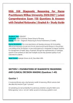 NSG 550 Diagnostic Reasoning for Nurse Practitioners Exam 2026&sol;2027 &ndash; Wilkes University &vert; 150 Practice Q&A with Detailed Rationales &vert; Comprehensive Study Guide