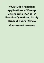 WGU D685 Practical Applications of Prompt Engineering &vert; OA & PA Practice Questions&comma; Study Guide & Exam Review