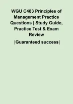 WGU C483 Principles of Management Practice Questions &vert; Study Guide&comma; Practice Test & Exam Review&NewLine;&NewLine;