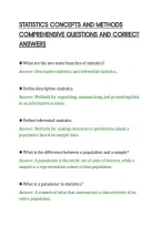 STATISTICS CONCEPTS AND METHODS&NewLine;COMPREHENSIVE QUESTIONS AND CORRECT&NewLine;ANSWERS&NewLine;