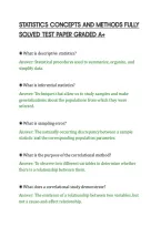 STATISTICS CONCEPTS AND METHODS FULLY&NewLine;SOLVED TEST PAPER GRADED A&plus;