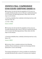 STATISTICS FINAL COMPREHENSIVE&NewLine;EXAM SOLVED QUESTIONS GRADED A&plus;