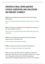 STATISTICS FINAL PAPER MULTIPLE&NewLine;CHOICE QUESTIONS AND SOLUTIONS&NewLine;100 PERCENT CORRECT&NewLine;