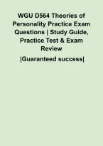 WGU D564 Theories of Personality Practice Exam Questions &vert; Study Guide&comma; Practice Test & Exam Review&NewLine;&NewLine;