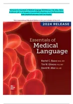 Test bank For Essentials of Medical Language 2024 Release &vert; By Allan&comma; Basco & Gilmore &vert;All 1-16 Chapters Covered With Questions And Verified Solutions With Detailed Rationales And Case Studies&period;