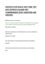 STATISTICS FOR PEOPLE WHO THINK THEY&NewLine;HATE STATISTICS SALKIND FREY&NewLine;COMPREHENSIVE STUDY QUESTIONS AND&NewLine;ANSWERS