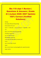 Bio 110 chpt 1 Review &vert;&NewLine;Questions & Answers &vert; Grade&NewLine;A&plus;&vert; &lpar;Latest 2026&sol; 2027 Update&rpar;&NewLine;100&percnt; Correct &lpar;Verified&NewLine;Solutions&rpar;&NewLine;biology&NewLine;the study of life and living things&NewLine;hierarchical of the cell&NewLine;atoms -> molecules -> macromolecules -> organelle -&