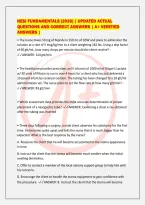 HESI FUNDAMENTALS &lbrack;2026&rsqb; &vert; UPDATED ACTUAL&NewLine;QUESTIONS AND CORRECT ANSWERS &vert; A&plus; VERIFIED&NewLine;ANSWERS &vert;