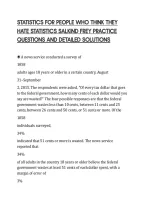STATISTICS FOR PEOPLE WHO THINK THEY&NewLine;HATE STATISTICS SALKIND FREY PRACTICE&NewLine;QUESTIONS AND DETAILED SOLUTIONS&NewLine;