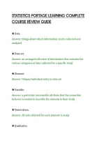 STATISTICS PORTAGE LEARNING COMPLETE&NewLine;COURSE REVIEW GUIDE