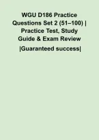 WGU D186 Practice Questions Set 2 &lpar;51&ndash;100&rpar; &vert; Practice Test&comma; Study Guide & Exam Review