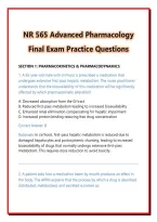 NR 565 Advanced Pharmacology Final Exam Practice Questions