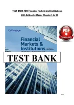 Test Bank for Financial Markets and Institution  14th Edition by Madur&lpar;Chapter 1 to 27&rpar;Pdf File&period;