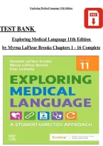 Test Bank for Exploring Medical Language&colon; A Student-Directed Approach&comma; 11th Edition by Danielle LaFleur Brooks&comma; Dale M&period; Levinsky & Myrna LaFleur Brooks &vert; Chapters 1-16 Complete &vert; Verified Questions & Answers &vert; Latest 2026 Update