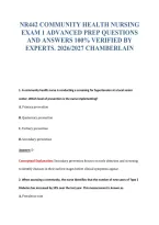 NR442 COMMUNITY HEALTH NURSING&NewLine;EXAM 1 ADVANCED PREP QUESTIONS&NewLine;AND ANSWERS 100&percnt; VERIFIED BY&NewLine;EXPERTS&period; 2026&sol;2027 CHAMBERLAIN
