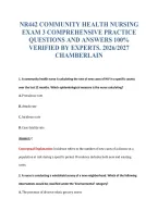 NR442 COMMUNITY HEALTH NURSING&NewLine;EXAM 3 COMPREHENSIVE PRACTICE&NewLine;QUESTIONS AND ANSWERS 100&percnt;&NewLine;VERIFIED BY EXPERTS&period; 2026&sol;2027&NewLine;CHAMBERLAIN