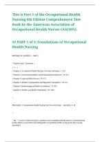 Occupational Health Nursing 6th Edition Comprehensive Test Bank by the American Association of Occupational Health Nurses Occupational Health Assessment Workplace Hazards Injury Prevention Employee Wellness Occupational Exposure Environmental Health Safet