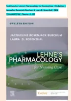 Lehne&rsquo;s Pharmacology for Nursing Care &NewLine;12th Edition Jacqueline Burchum Laura &NewLine;Rosenthal Test Bank 2026&sol; 2027 