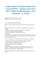 Prophecy Relias RN Medical-Surgical Form A Exam 2026&sol;2027 &ndash; Questions and Answers &vert; 100&percnt; Verified &vert; Detailed Rationales &ndash; Pass Guaranteed &ndash; A&plus; Graded&NewLine;