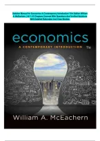 Complete Solution Manual for Economics A Contemporary Introduction 11th Edition William A&period; McEachern&vert;&NewLine;ISBN&colon; 9781337492638 &vert; All 1-33 Chapters Fully Covered With Questions And Verified Solutions With Detailed Rationales And Case Studies&period;Guaranteed Pass&period;&NewLine;