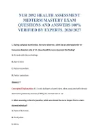 NUR 2092 EXAM BUNDLE QUESTIONS WITH VERIFIED ANSWERS