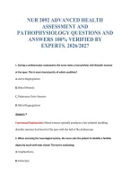 NUR 2092 ADVANCED HEALTH&NewLine;ASSESSMENT AND&NewLine;PATHOPHYSIOLOGY QUESTIONS AND&NewLine;ANSWERS 100&percnt; VERIFIED BY&NewLine;EXPERTS&period; 2026&sol;2027