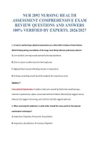 NUR 2092 EXAM BUNDLE QUESTIONS WITH VERIFIED ANSWERS