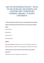 ADVANCED PHARMACOLOGY - FINAL&NewLine;EXAM &lpar;NURS 6521&rpar; QUESTIONS AND&NewLine;ANSWERS 100&percnt; VERIFIED BY&NewLine;EXPERTS&period; 2026&sol;2027 &colon; WALDEN&NewLine;UNIVERSITY