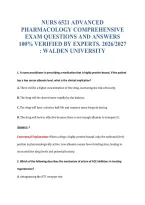 NURS 6521 ADVANCED&NewLine;PHARMACOLOGY COMPREHENSIVE&NewLine;EXAM QUESTIONS AND ANSWERS&NewLine;100&percnt; VERIFIED BY EXPERTS&period; 2026&sol;2027&NewLine;&colon; WALDEN UNIVERSITY