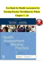 Test Bank for Health Assessment for Nursing Practice&comma; 7th Edition by Susan Fickertt Wilson & Jean Foret Giddens &vert; Chapters 1-24 Complete &vert; Verified Questions & Answers with Rationales &vert; Latest 2026 Update