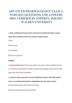 ADVANCED PHARMACOLOGY EXAM 1&colon;&NewLine;NURS 6521 QUESTIONS AND ANSWERS&NewLine;100&percnt; VERIFIED BY EXPERTS&period; 2026&sol;2027&NewLine;&colon; WALDEN UNIVERSITY
